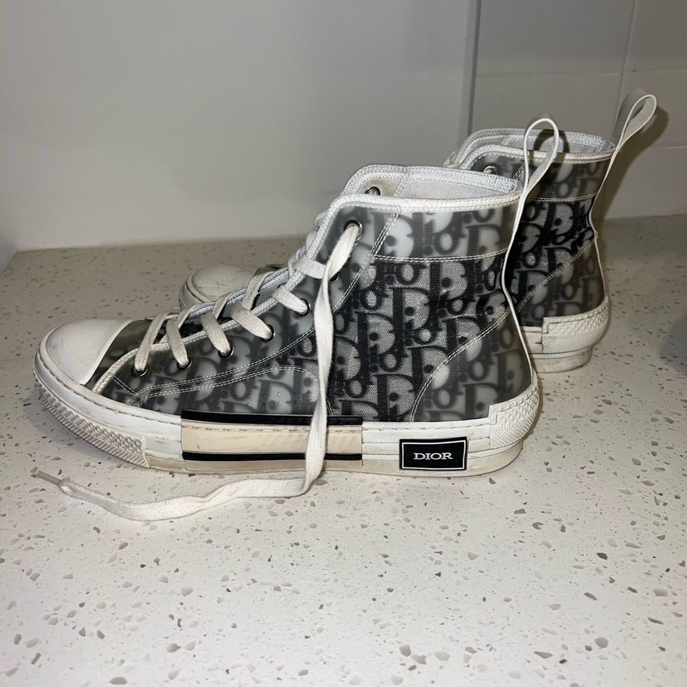 Dior Black and White High-Top Sneakers - Picture 9 of 9